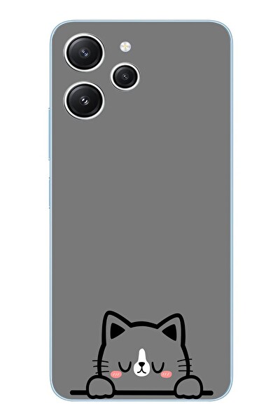 Le Balvo Redmi 12 Uyumlu Uyuyan Kedi Baskılı Silikon Kılıf