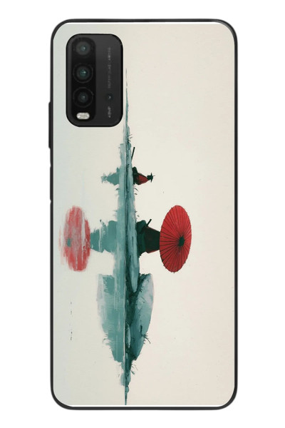 Le Balvo Redmi 9T Uyumlu Japon Şemsiyesi Baskılı Silikon Kılıf