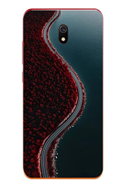 Le Balvo Redmi 8A Uyumlu Sonbahar Yolu Baskılı Silikon Kılıf