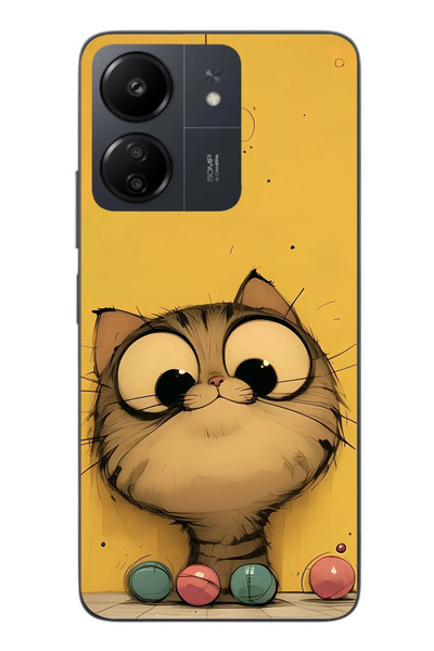 Le Balvo Redmi 13C Uyumlu Kedi Çizgisi Baskılı Silikon Kılıf