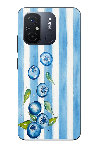 Le Balvo Redmi 12C Uyumlu Yaban Mersinleri Baskılı Silikon Kılıf