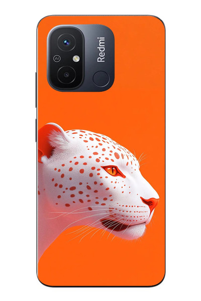 Le Balvo Redmi 12C Uyumlu Turuncu Kaplan Baskılı Silikon Kılıf