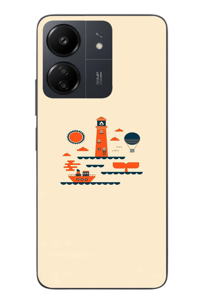 Le Balvo Redmi 13C Uyumlu Sade Tatil Baskılı Silikon Kılıf