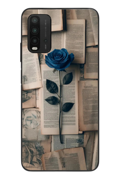 Le Balvo Redmi 9T Uyumlu Mor Gül Baskılı Silikon Kılıf