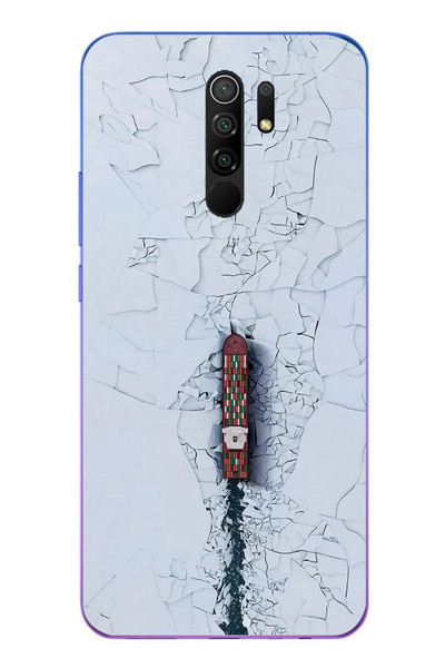 Le Balvo Redmi 9 Uyumlu Yük Gemisi Baskılı Silikon Kılıf