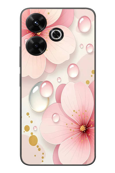 Le Balvo Redmi 13 Uyumlu Damlalı Çiçekler Baskılı Silikon Kılıf
