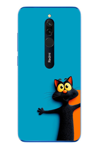 Le Balvo Redmi 8 Uyumlu Kedi Uyarısı Baskılı Silikon Kılıf