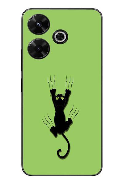 Le Balvo Redmi 13 Uyumlu Tutunan Kedi Baskılı Silikon Kılıf