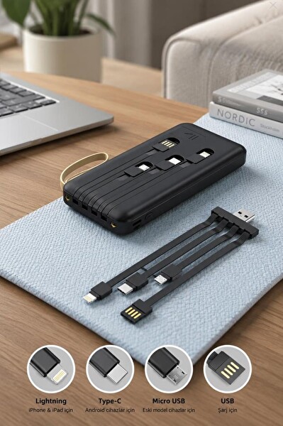 Torima TRM-1021 20000 Mah Ledli 4 Çıkışlı Taşınabilir Şarj Aleti Siyah