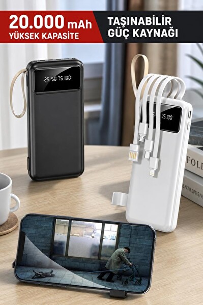 Torima TRM-1021 20000 Mah Ledli 4 Çıkışlı Taşınabilir Şarj Aleti Beyaz