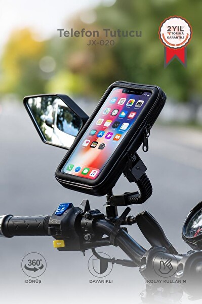 Torima JX100 Su Geçirmez Motosiklet Bisiklet ATV Telefon Tutucu Siyah