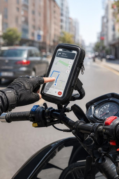 Torima JX100 Su Geçirmez Motosiklet Bisiklet ATV Telefon Tutucu Siyah