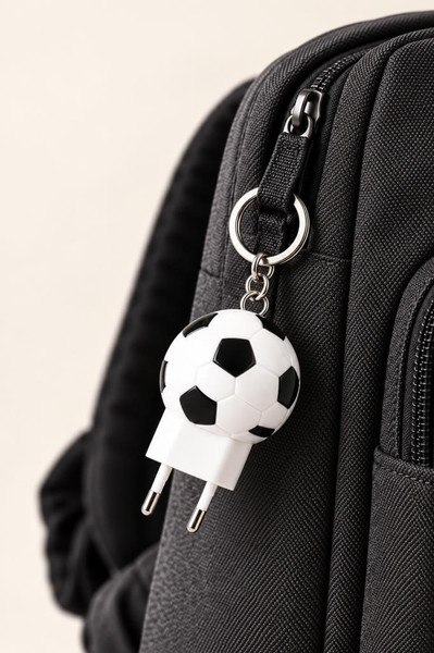 Torima C41 Futbol Topu Görünümlü Anahtarlıklı 20W Hızlı Şarj Cihazı Beyaz Siyah