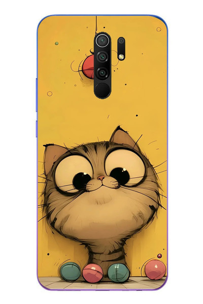 Le Balvo Redmi 9 Uyumlu Kedi Çizgisi Baskılı Silikon Kılıf