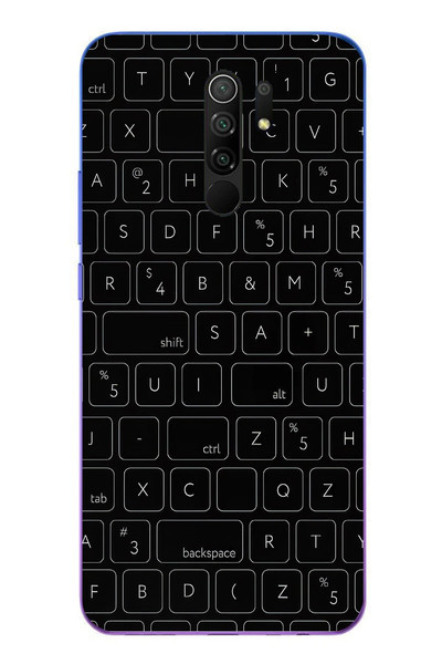 Le Balvo Redmi 9 Uyumlu Klavye Tuşları Baskılı Silikon Kılıf