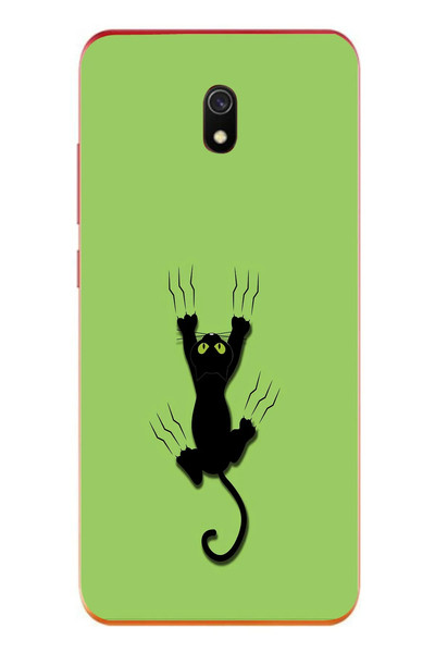 Le Balvo Redmi 8A Uyumlu Tutunan Kedi Baskılı Silikon Kılıf