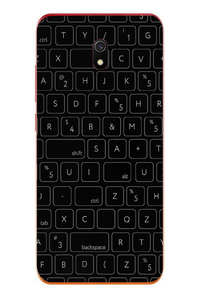 Le Balvo Redmi 8A Uyumlu Klavye Tuşları Baskılı Silikon Kılıf