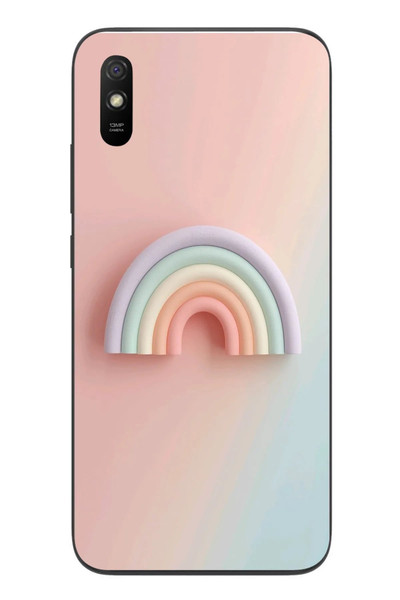 Le Balvo Redmi 9A Uyumlu Gökkuşağı Pastel Baskılı Silikon Kılıf