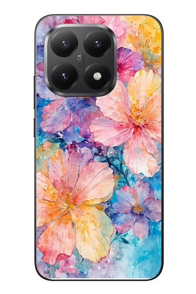Le Balvo Xiaomi Mi 15T Uyumlu Yağlı Boya Çiçekler Baskılı Silikon Kılıf