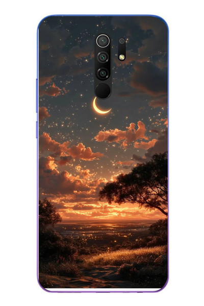 Le Balvo Redmi 9 Uyumlu Ay Gecesi Baskılı Silikon Kılıf