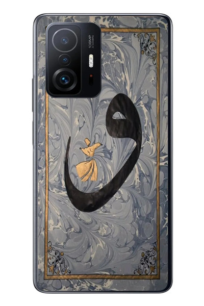 Le Balvo Xiaomi Mi 11 T-11 T Pro Uyumlu Vav Harfi Gri Baskılı Silikon Kılıf