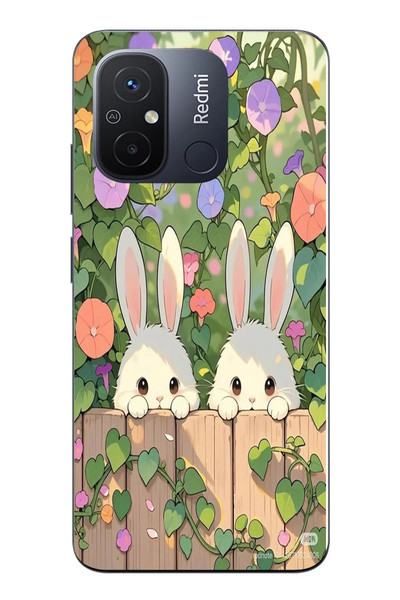 Le Balvo Redmi 12C Uyumlu Tavşan Kardeşler Baskılı Silikon Kılıf
