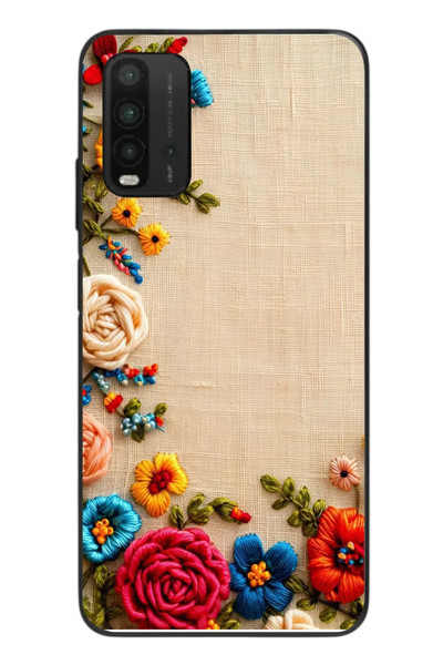 Le Balvo Redmi 9T Uyumlu İşlemeli İğne Oyası Baskılı Silikon Kılıf