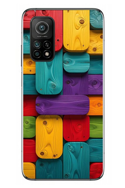Le Balvo Xiaomi Mi 10 T Uyumlu Renkli Tahtalar Baskılı Silikon Kılıf
