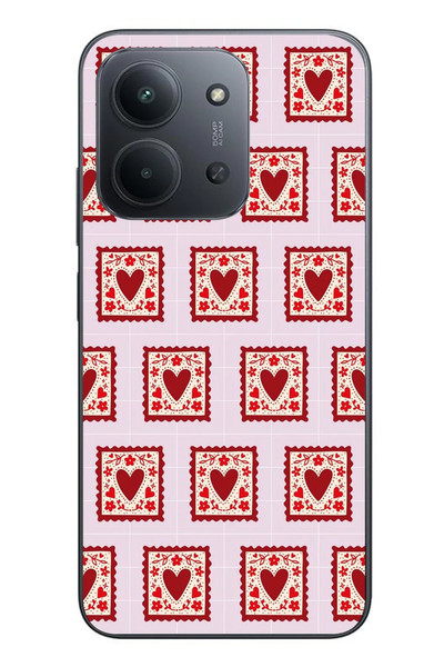 Le Balvo Redmi 15C Uyumlu Kalplerin Karesi Baskılı Silikon Kılıf