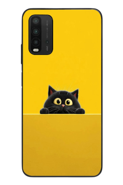 Le Balvo Redmi 9T Uyumlu Sarı Gözlü Kedi Baskılı Silikon Kılıf