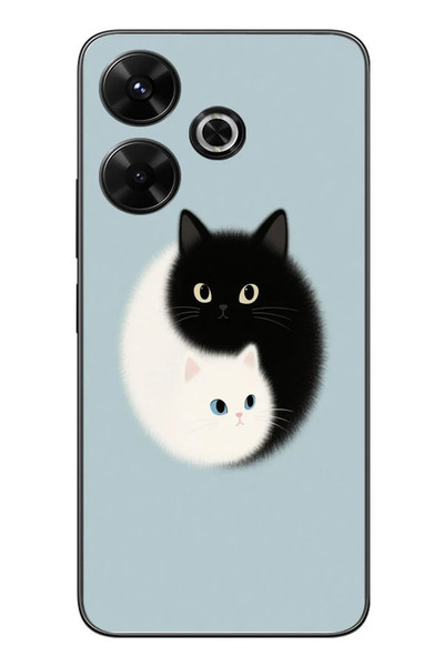 Le Balvo Redmi 13 Uyumlu Yin Yang Kediler Baskılı Silikon Kılıf