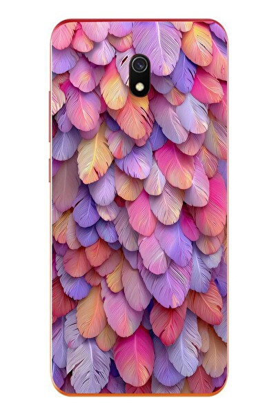 Le Balvo Redmi 8A Uyumlu Tüylü Kalpler Baskılı Silikon Kılıf