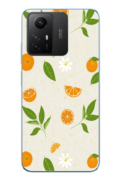 Le Balvo Redmi Note 12S Uyumlu Mandalinalar Baskılı Silikon Kılıf