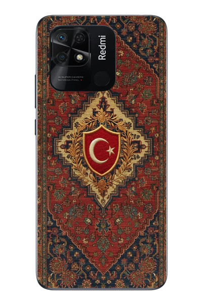 Le Balvo Redmi 10C Uyumlu Türkiye Bayraklı Halı Baskılı Silikon Kılıf