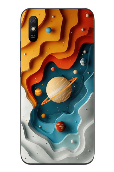 Le Balvo Redmi 9A Uyumlu Uzay Renk Paleti Baskılı Silikon Kılıf