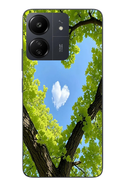 Le Balvo Redmi 13C Uyumlu Kalpli Ağaç Baskılı Silikon Kılıf
