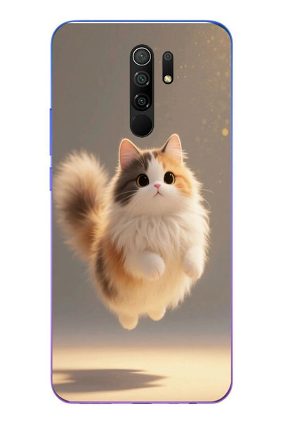Le Balvo Redmi 9 Uyumlu Zıplayan Kedi Baskılı Silikon Kılıf