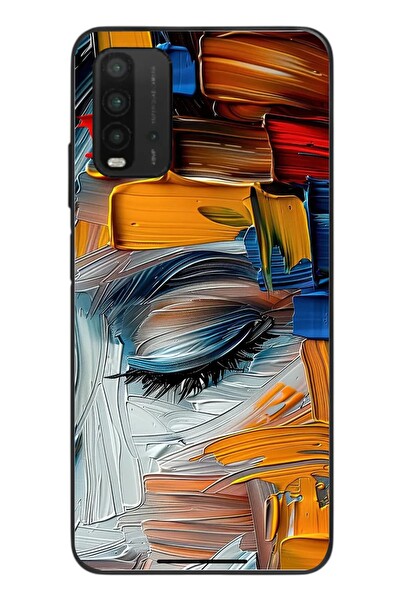 Le Balvo Redmi 9T Uyumlu Göz Boyama Fırçaları Baskılı Silikon Kılıf
