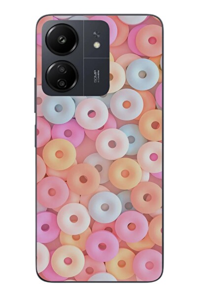 Le Balvo Redmi 13C Uyumlu Renkli Yuvarlak Şekerler Baskılı Silikon Kılıf