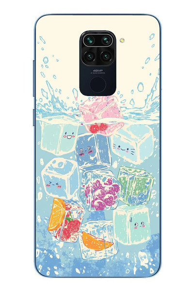 Le Balvo Redmi Note 9 Uyumlu Kare Buzlar Baskılı Silikon Kılıf