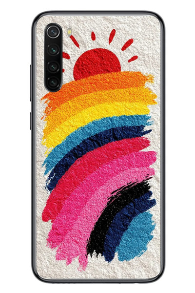 Le Balvo Redmi Note 8 Uyumlu Güneşli Gökkuşağı Baskılı Silikon Kılıf