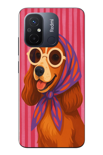 Le Balvo Redmi 12C Uyumlu Gözlüklü Köpek Baskılı Silikon Kılıf