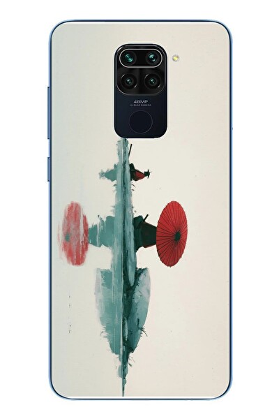 Le Balvo Redmi Note 9 Uyumlu Japon Şemsiyesi Baskılı Silikon Kılıf