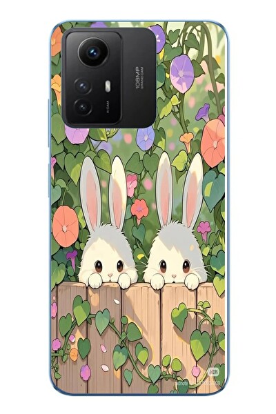 Le Balvo Redmi Note 12S Uyumlu Tavşan Kardeşler Baskılı Silikon Kılıf