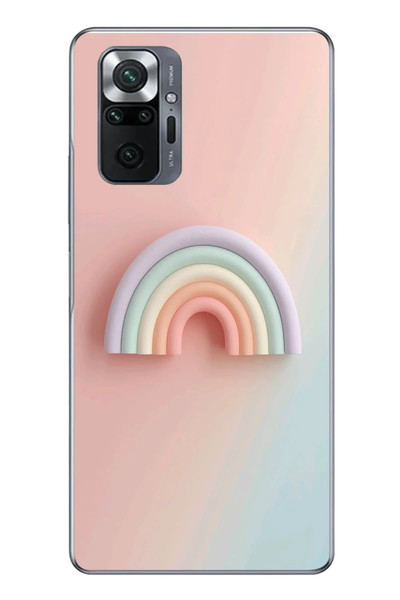 Le Balvo Redmi Note 10 Uyumlu Gökkuşağı Pastel Baskılı Silikon Kılıf