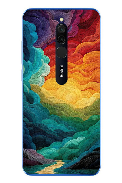 Le Balvo Redmi 8 Uyumlu Gün Doğumu ve Batımı Baskılı Silikon Kılıf