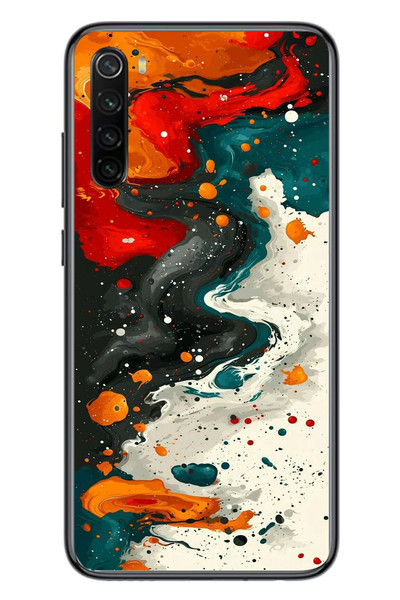Le Balvo Redmi Note 8 Uyumlu Boya Karışımı Baskılı Silikon Kılıf