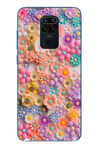 Le Balvo Redmi Note 9 Uyumlu Çiçek Bükleleri Baskılı Silikon Kılıf