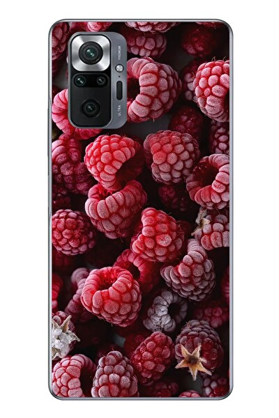 Le Balvo Redmi Note 10 Uyumlu Ahududu Frambuaz Baskılı Silikon Kılıf