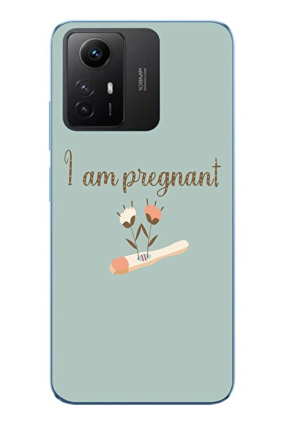 Le Balvo Redmi Note 12S Uyumlu I'm Pregnant Baskılı Silikon Kılıf